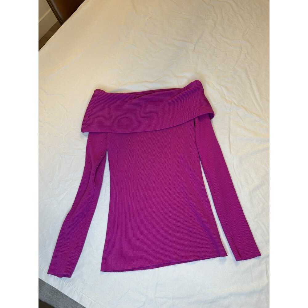 International Concepts Womens Off Shoulder Pullover Sweater Pink Ribbed Small - Picture 3 of 7